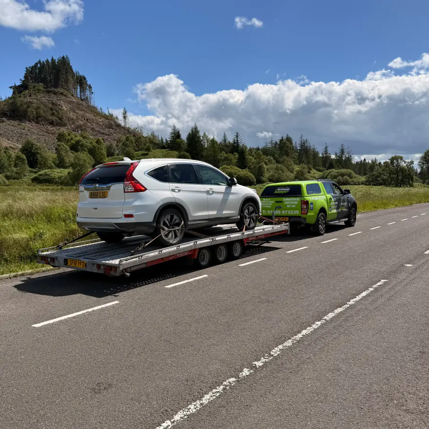 Honda CR-V transported north of Glasgow by Burnside Recovery