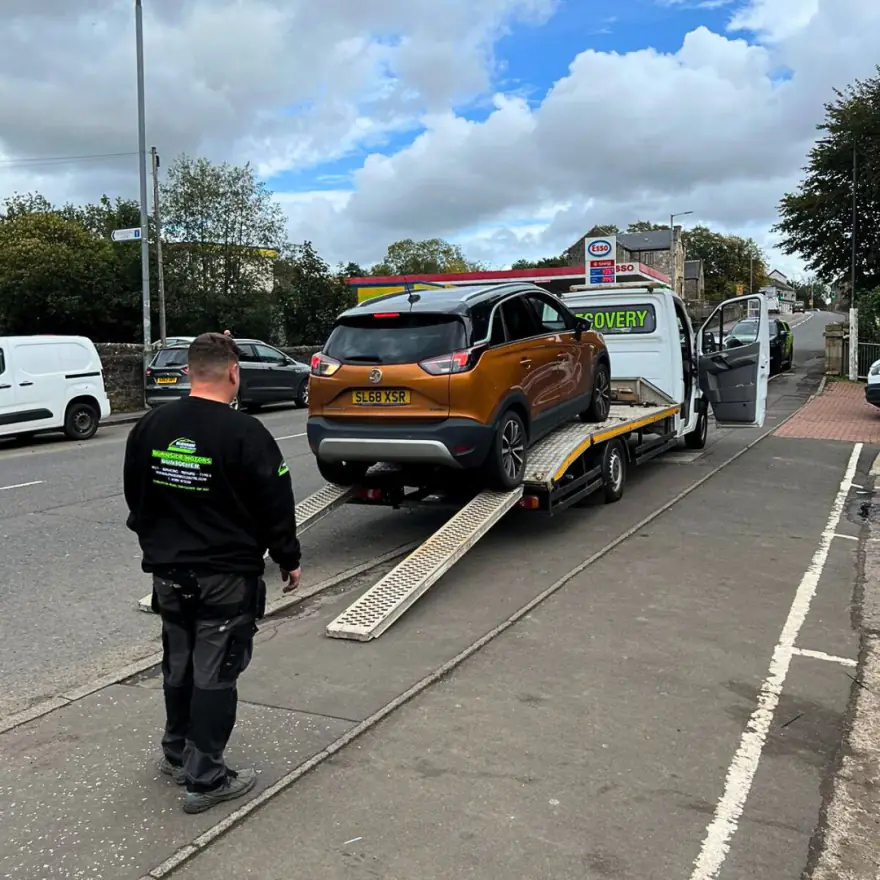 Burnside Recovery loading a Vauxhall Mokka at the roadside